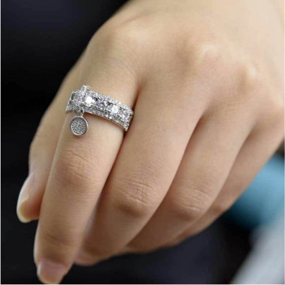 (6)Luxury simulated Diamond ring  size 6 - Picture 3 of 7